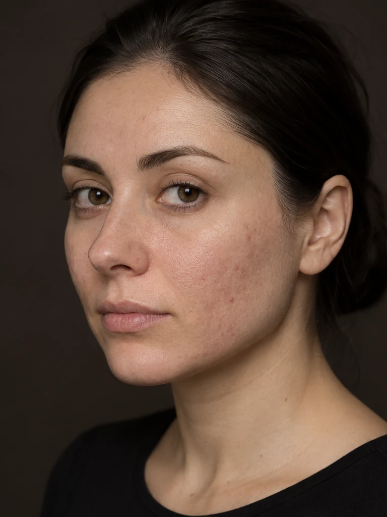 Та же кожа до комбинированной терапии постакне