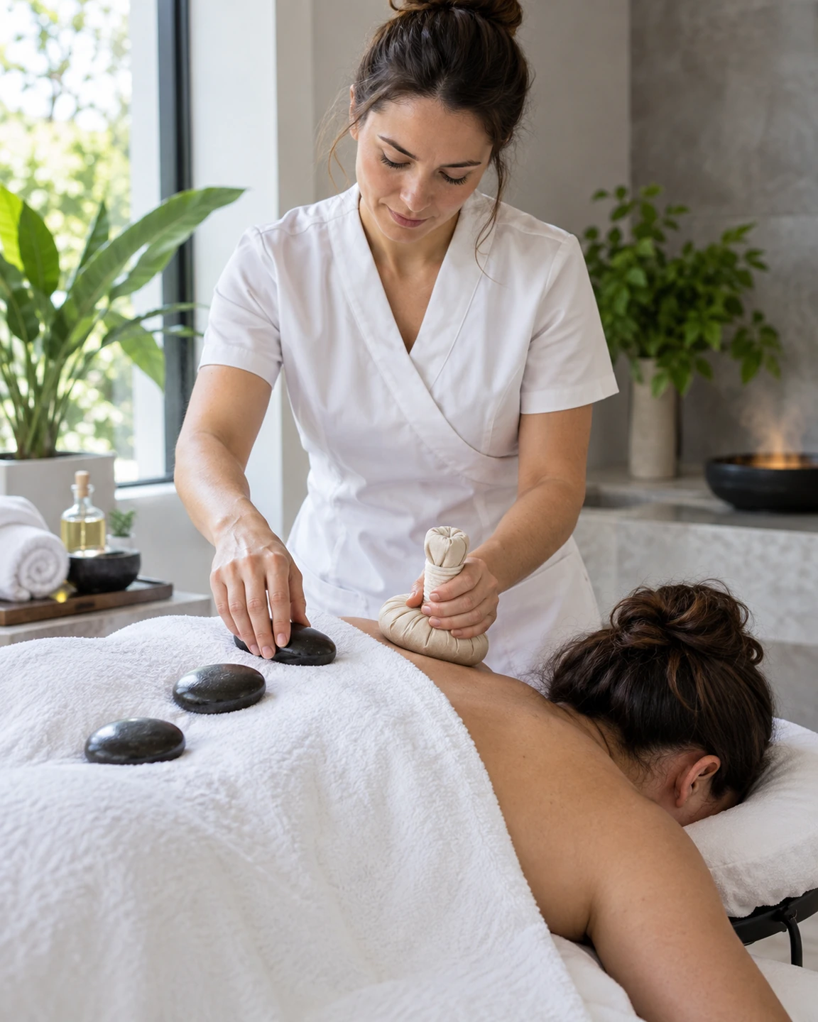 Тёплый SPA-ритуал с камнями и компрессами